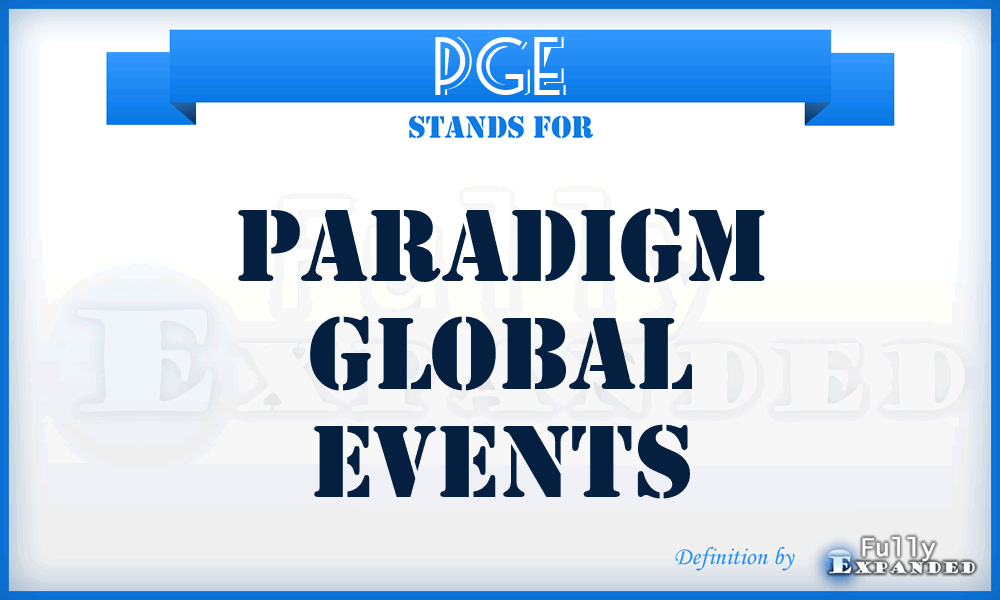 PGE - Paradigm Global Events