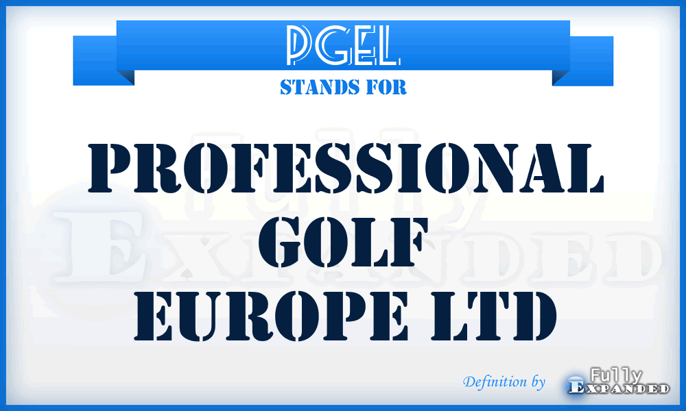 PGEL - Professional Golf Europe Ltd