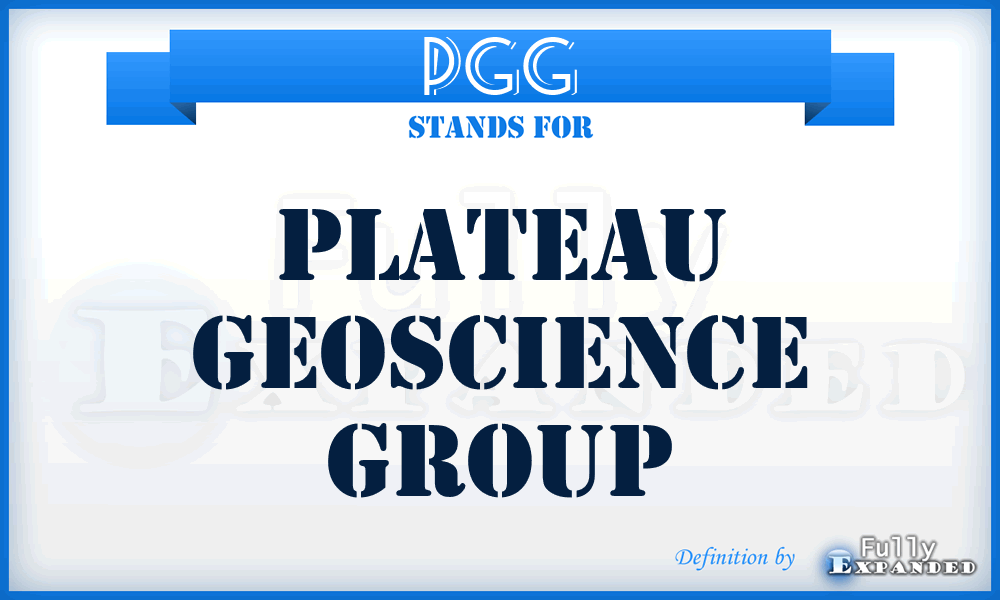 PGG - Plateau Geoscience Group