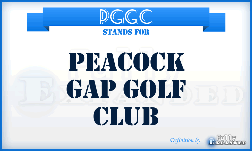 PGGC - Peacock Gap Golf Club