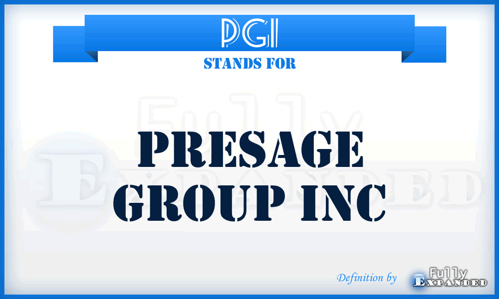 PGI - Presage Group Inc