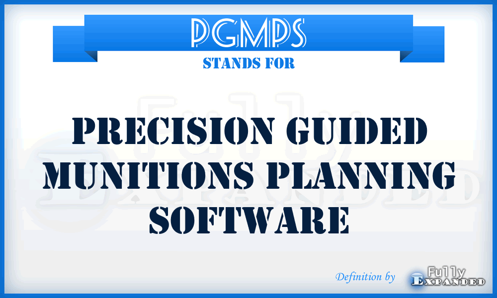 PGMPS - Precision Guided Munitions Planning Software