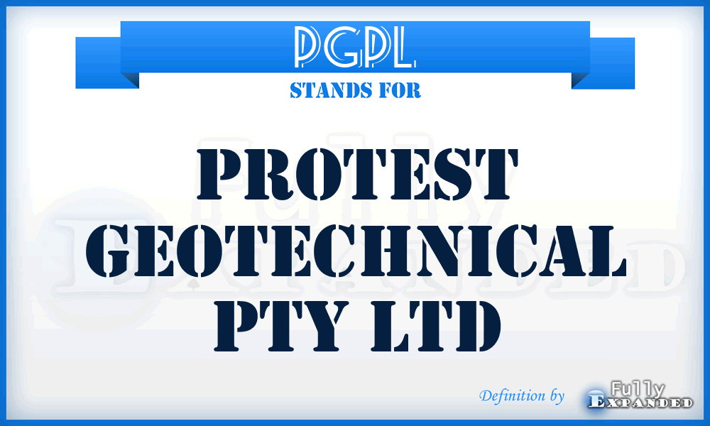 PGPL - Protest Geotechnical Pty Ltd