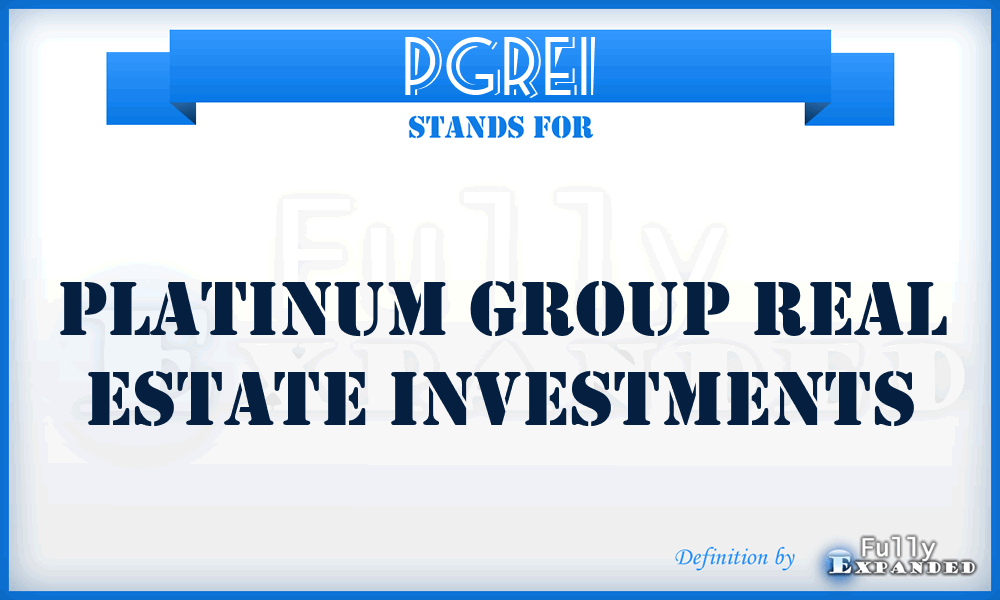 PGREI - Platinum Group Real Estate Investments