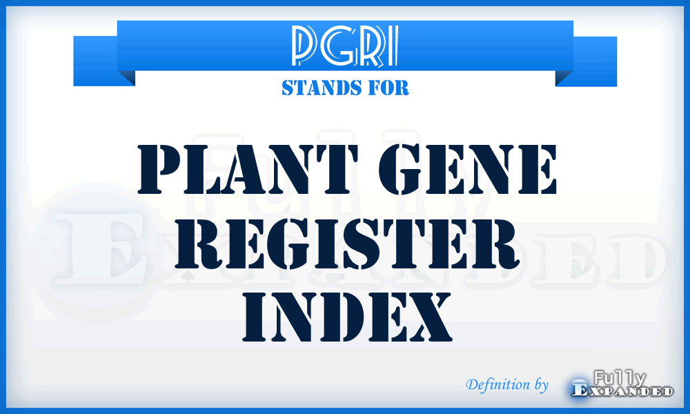 PGRI - Plant Gene Register Index