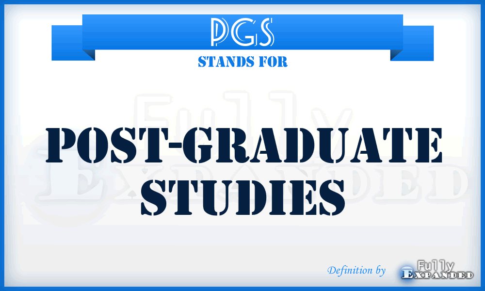 PGS - Post-graduate Studies
