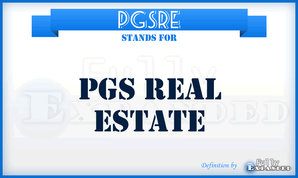 PGSRE - PGS Real Estate