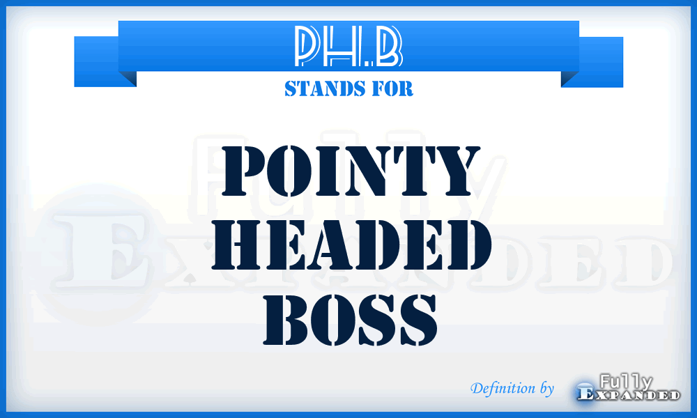PH.B - Pointy Headed Boss