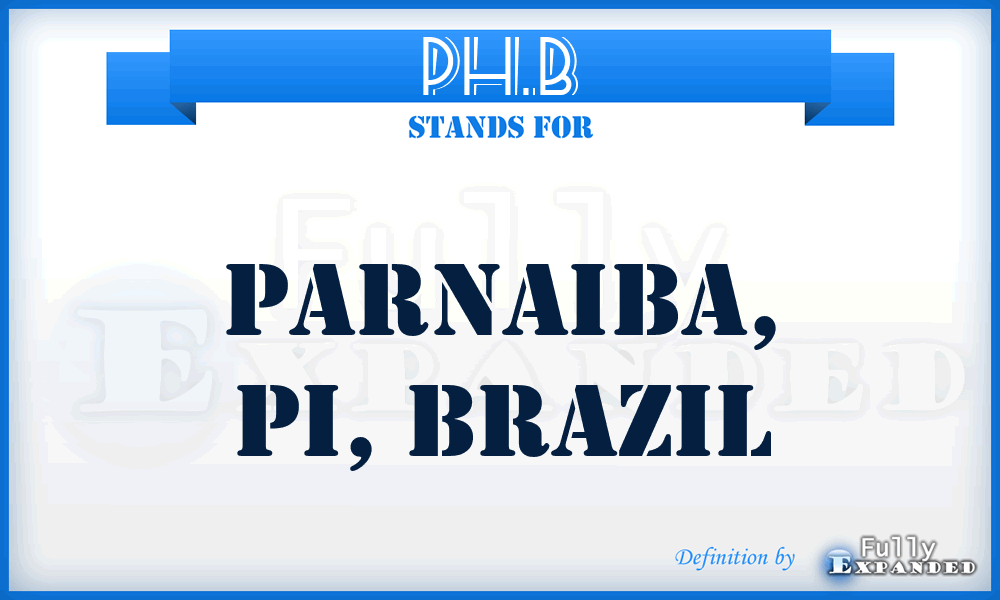 PH.B - Parnaiba, PI, Brazil