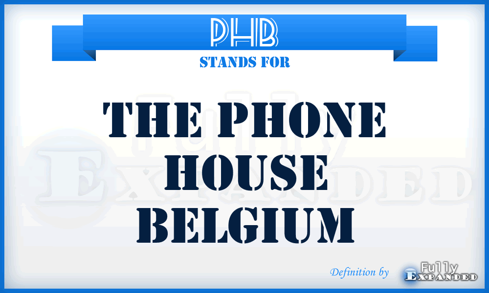 PHB - The Phone House Belgium