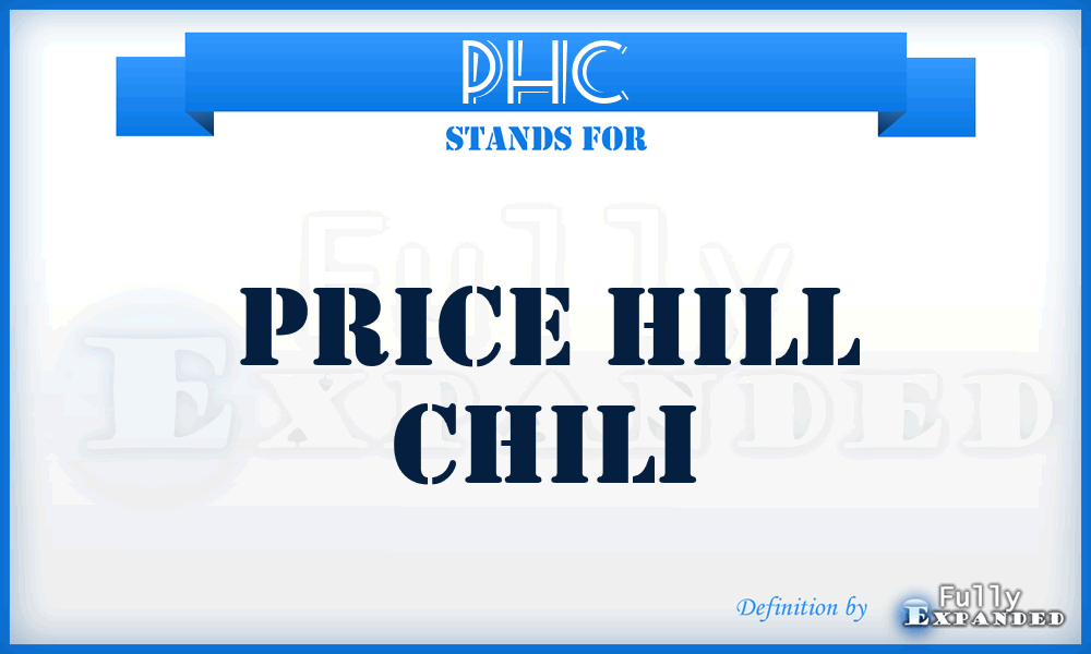 PHC - Price Hill Chili
