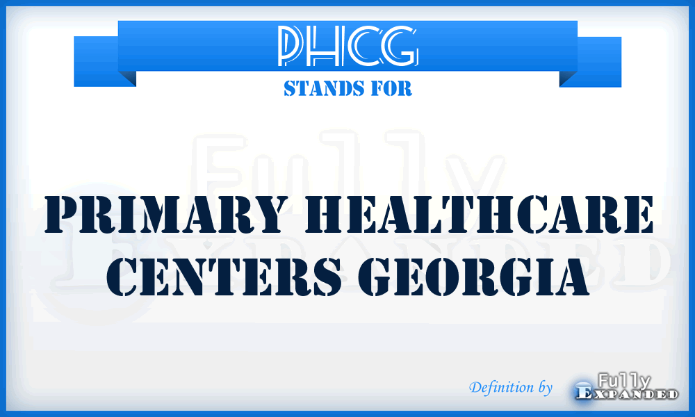 PHCG - Primary Healthcare Centers Georgia