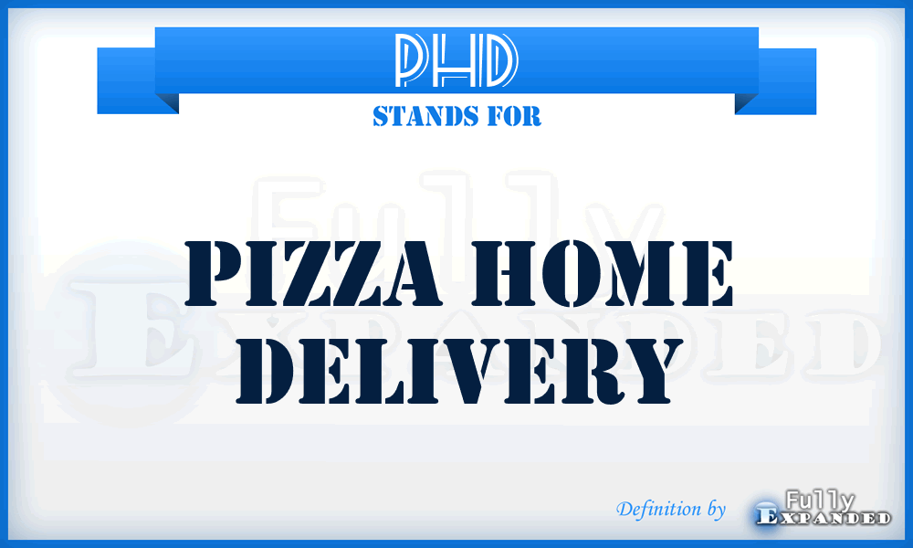 PHD - Pizza Home Delivery