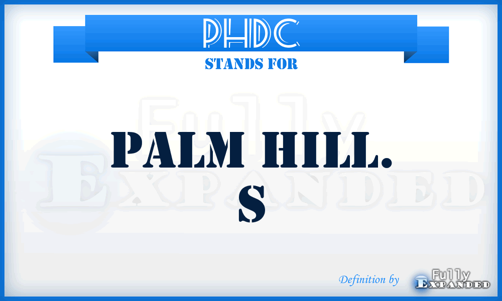 PHDC - Palm Hill. S