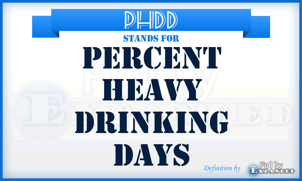 PHDD - Percent heavy drinking days