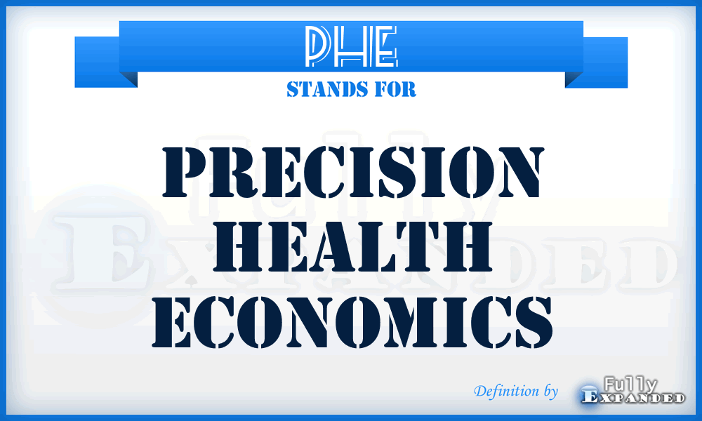 PHE - Precision Health Economics