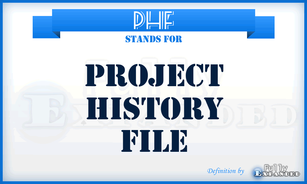 PHF - Project History File