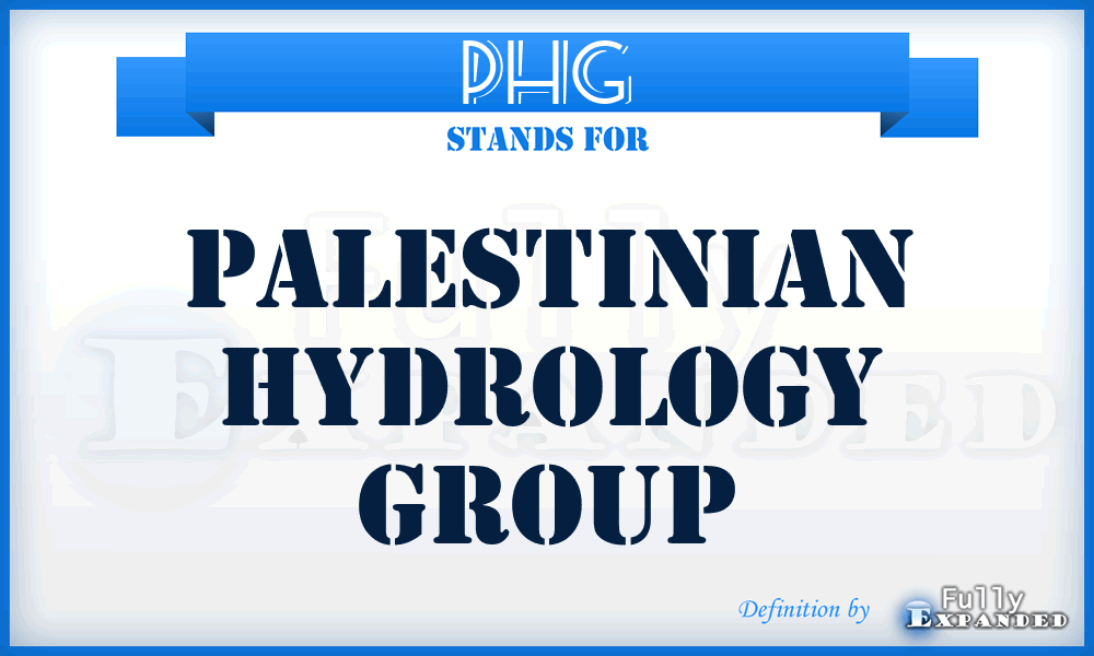 PHG - Palestinian Hydrology Group