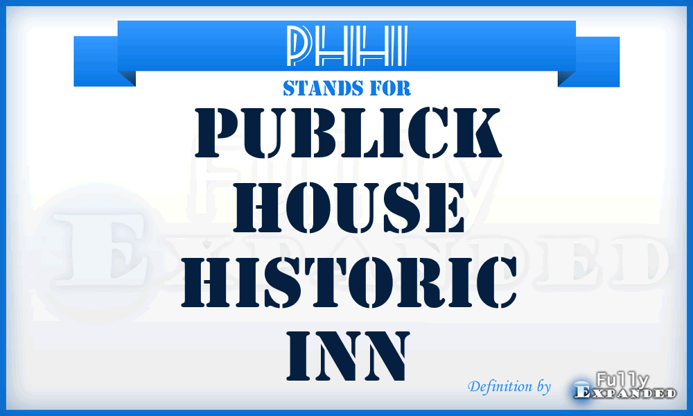 PHHI - Publick House Historic Inn