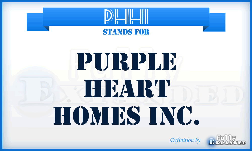 PHHI - Purple Heart Homes Inc.