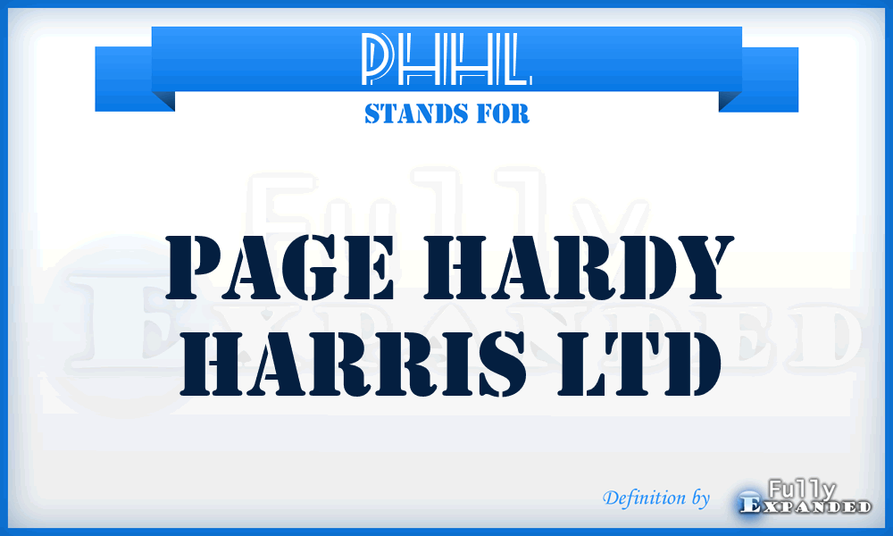 PHHL - Page Hardy Harris Ltd