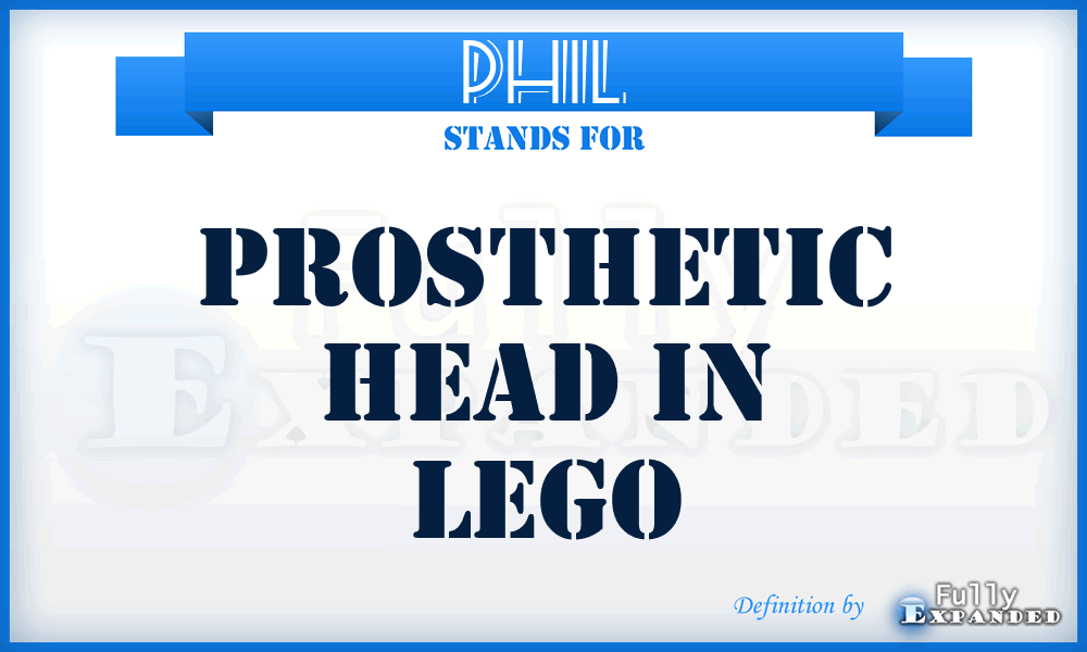 PHIL - Prosthetic Head In Lego