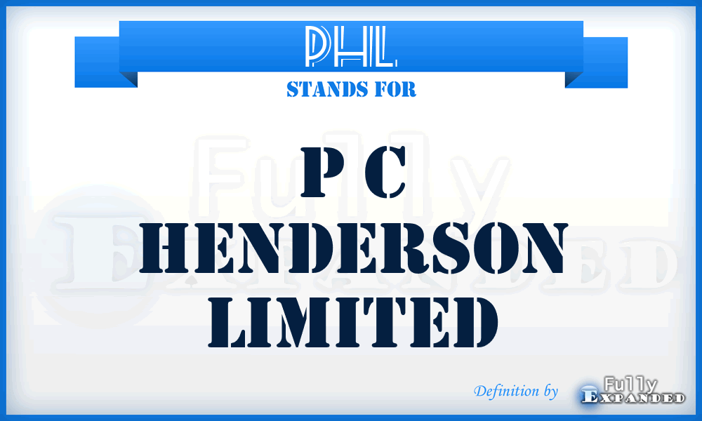 PHL - P c Henderson Limited