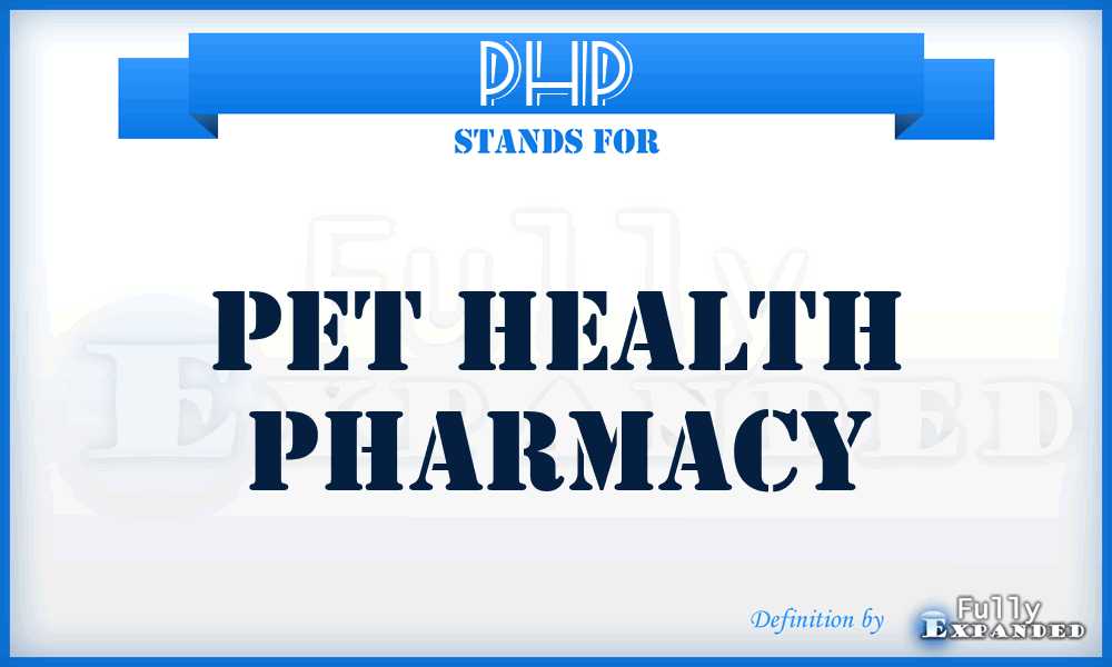 PHP - Pet Health Pharmacy