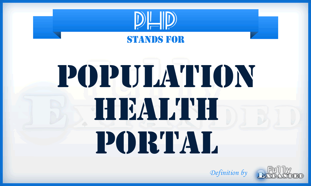 PHP - Population Health Portal