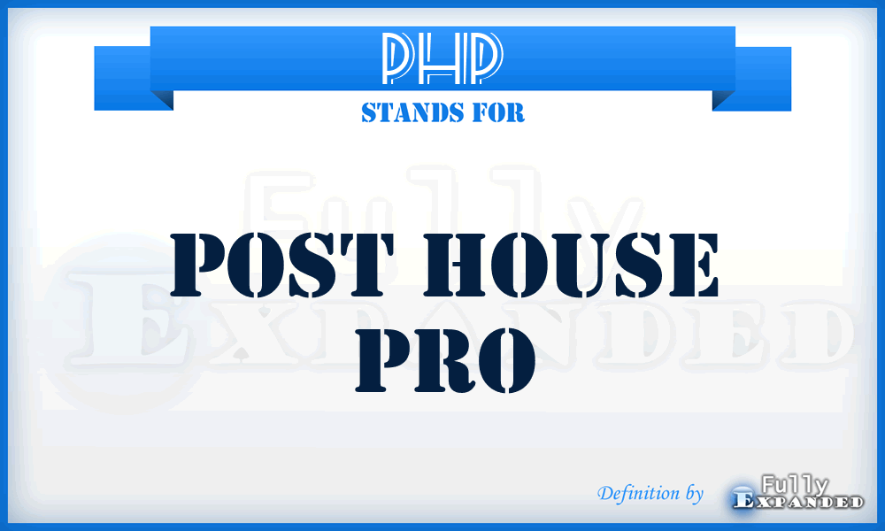 PHP - Post House Pro
