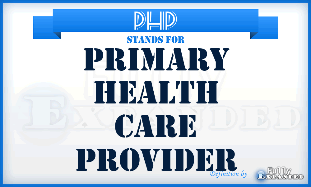 PHP - primary health care provider