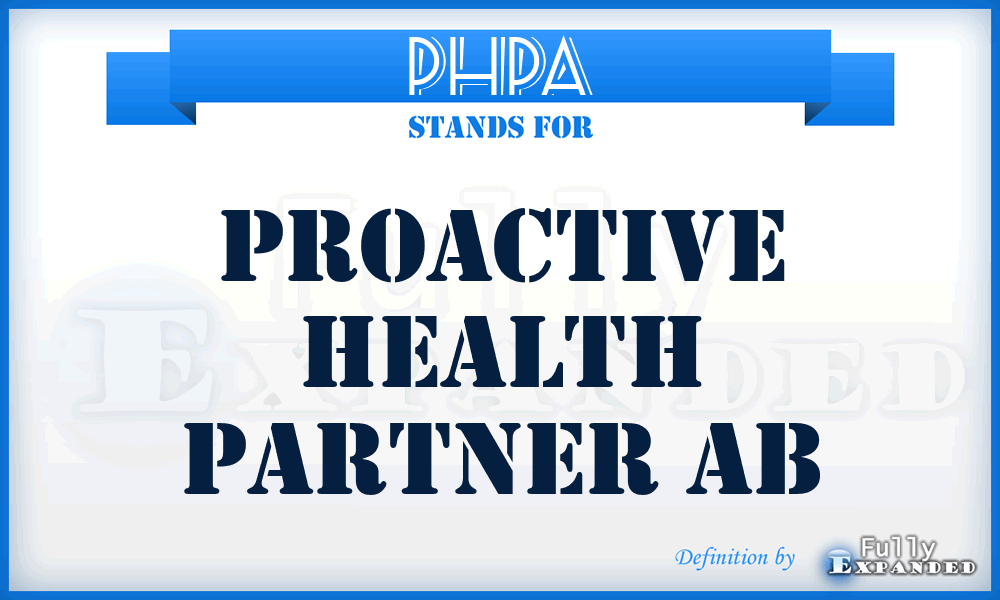 PHPA - Proactive Health Partner Ab