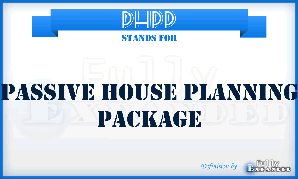 PHPP - Passive House Planning Package