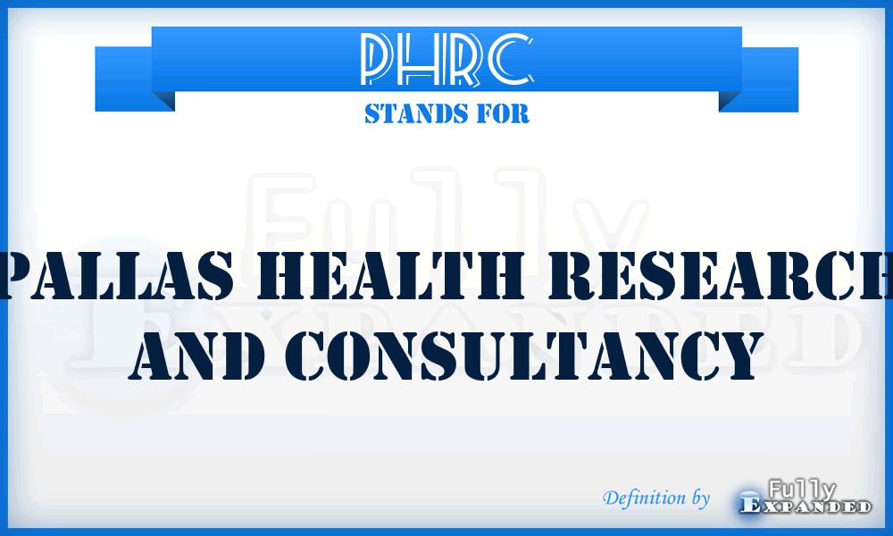 PHRC - Pallas Health Research and Consultancy