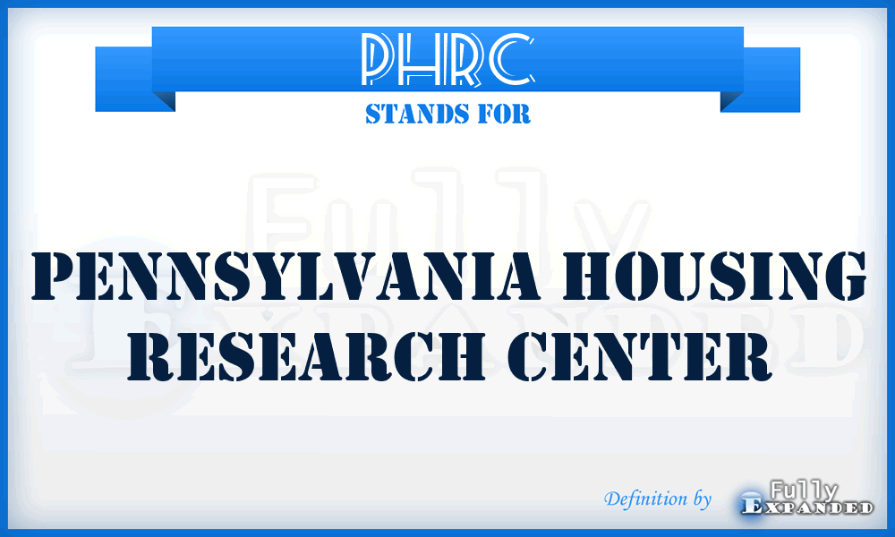 PHRC - Pennsylvania Housing Research Center