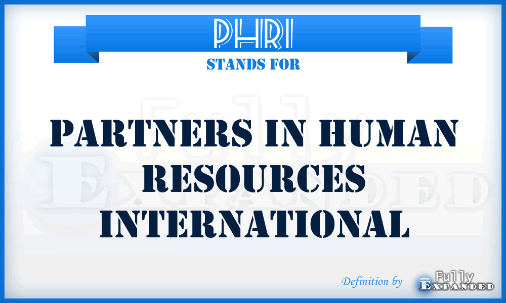 PHRI - Partners in Human Resources International
