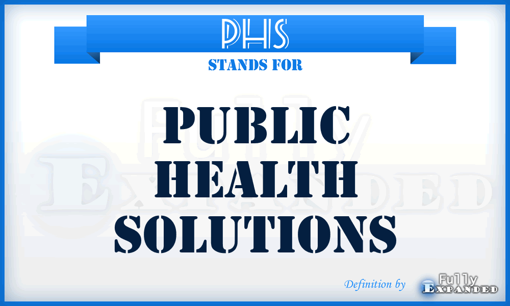 PHS - Public Health Solutions