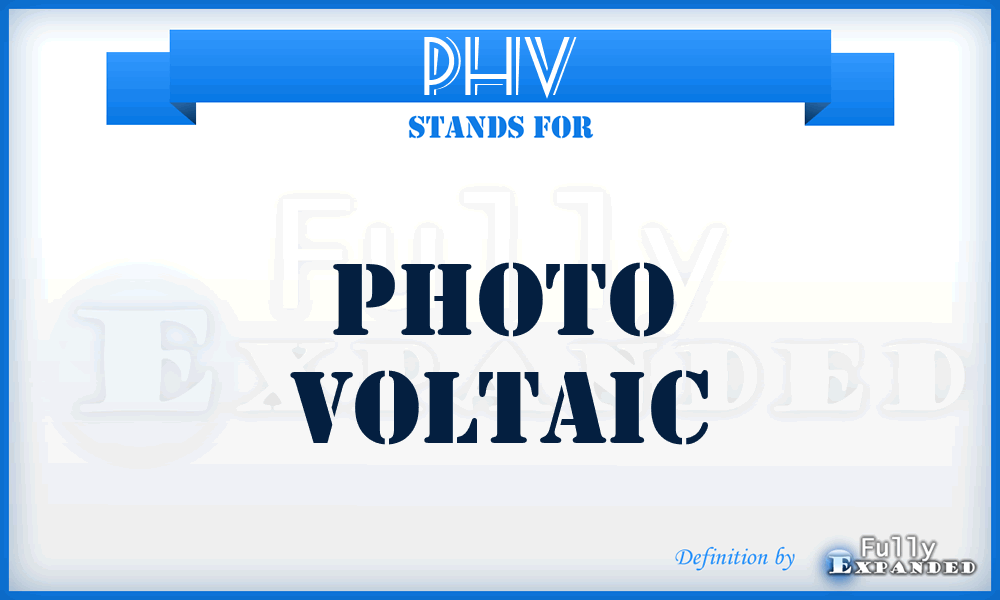 PHV - PHoto Voltaic
