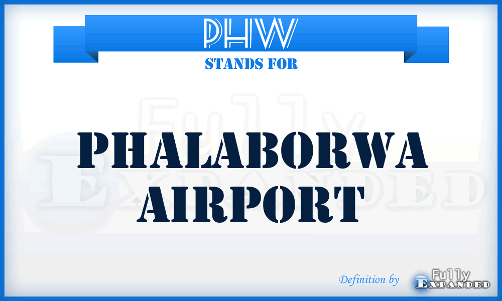 PHW - Phalaborwa airport