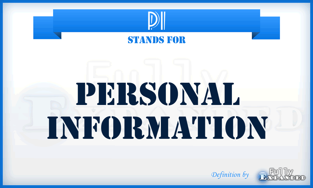 PI - Personal Information