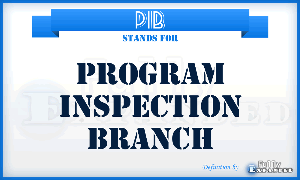 PIB - Program Inspection Branch