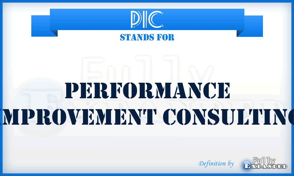 PIC - Performance Improvement Consulting