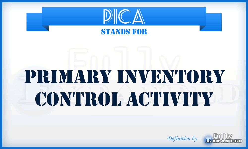 PICA - primary inventory control activity