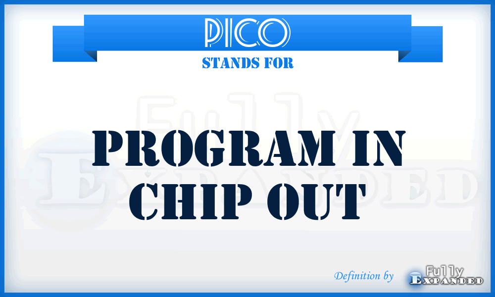 PICO - Program In Chip Out