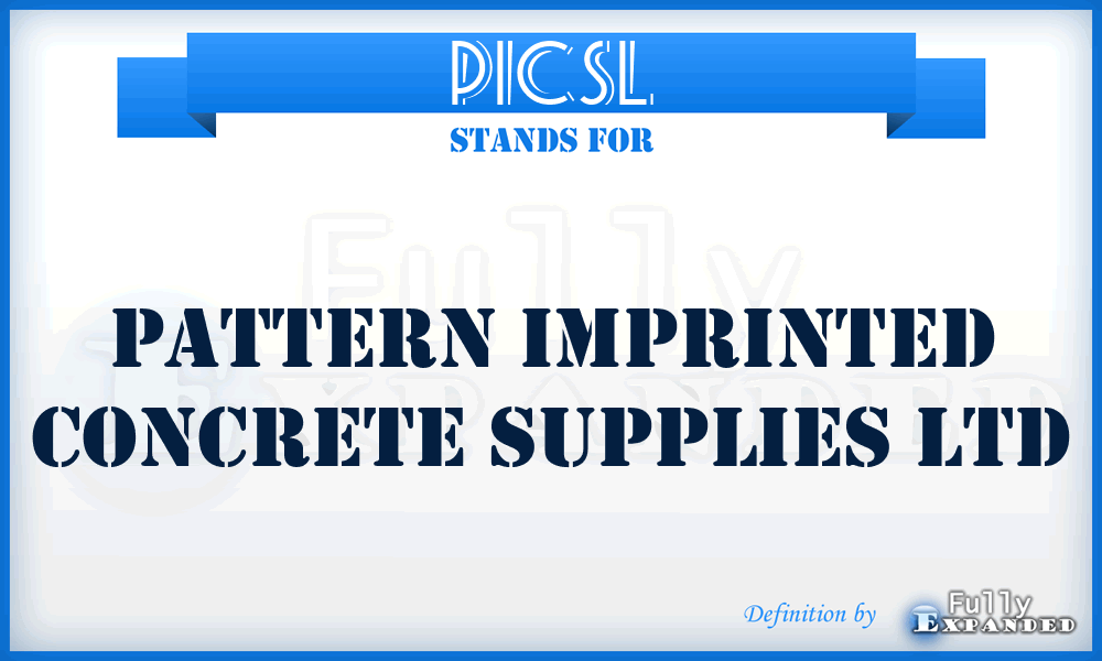 PICSL - Pattern Imprinted Concrete Supplies Ltd