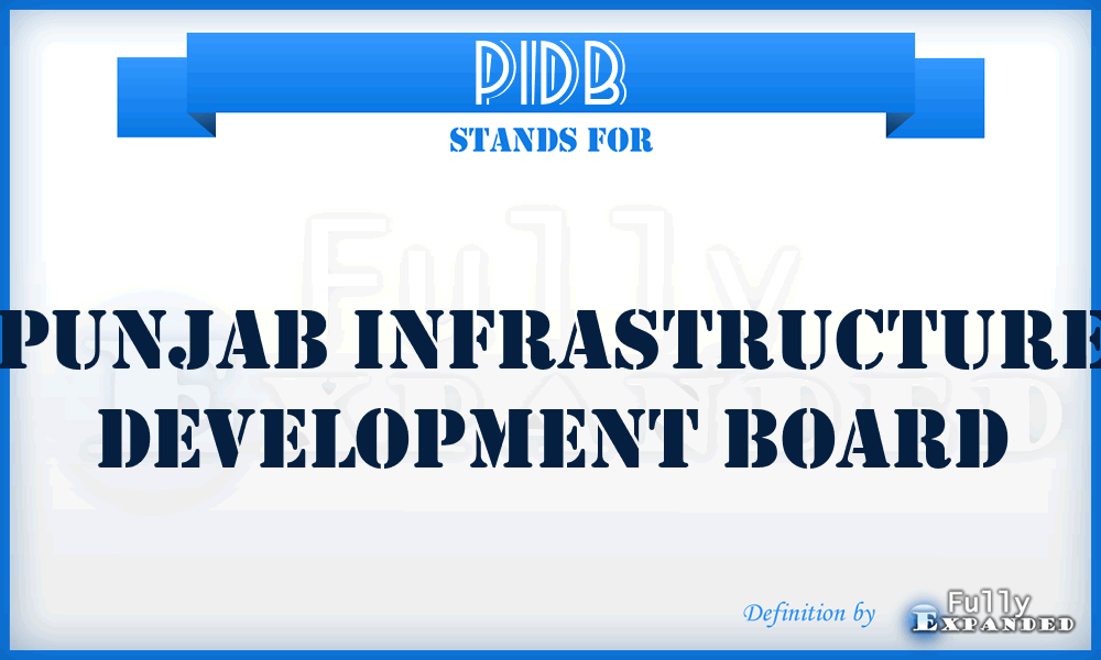 PIDB - Punjab Infrastructure Development Board