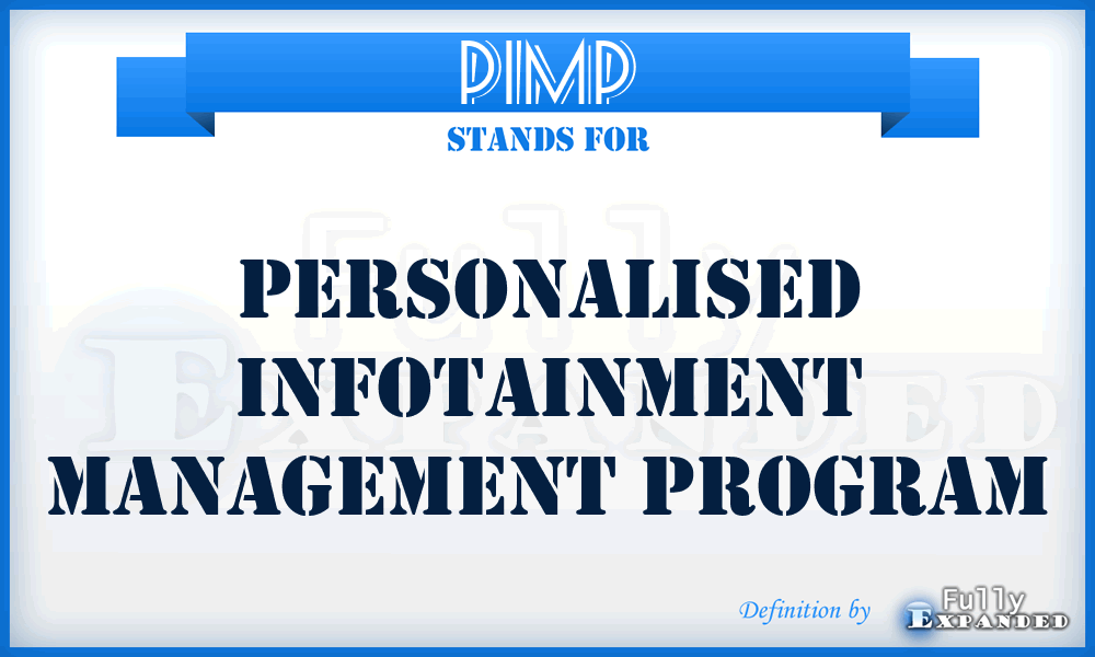 PIMP - Personalised Infotainment Management Program