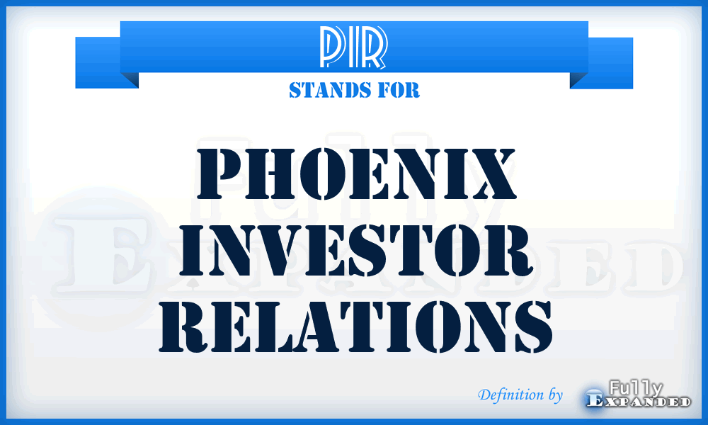 PIR - Phoenix Investor Relations