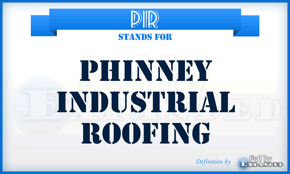 PIR - Phinney Industrial Roofing