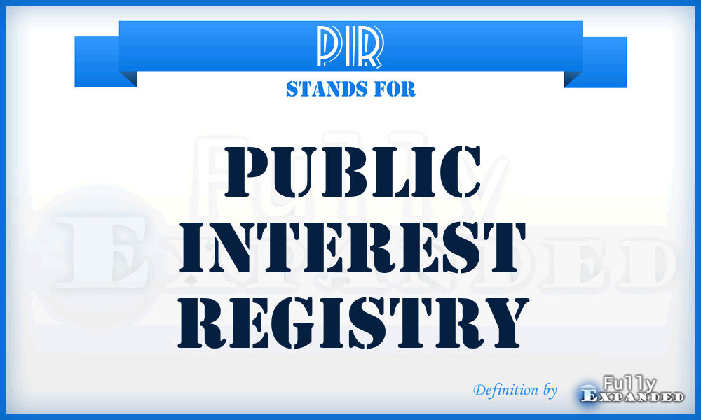 PIR - Public Interest Registry